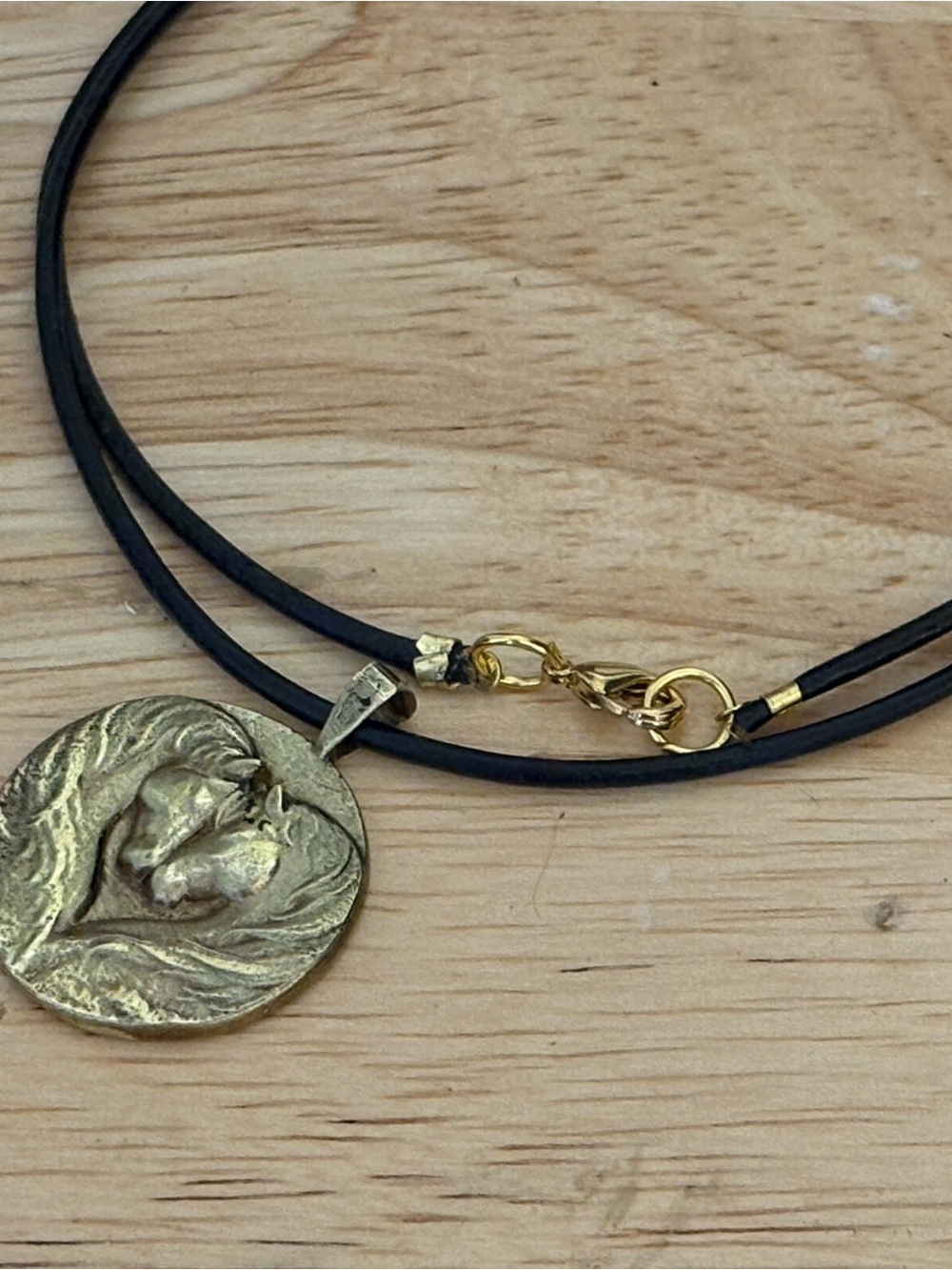 Brass Horse Heart Relief Pendant Necklace - Sculpted Heart Design, NEW, Handmade - Picture 4 of 5